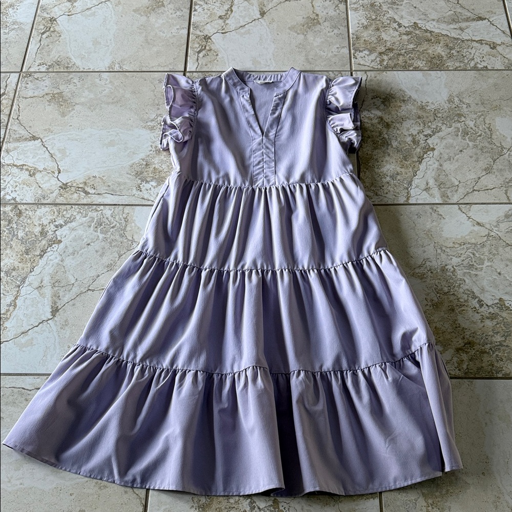 Lavender Ruffled women Entro Large Dress
